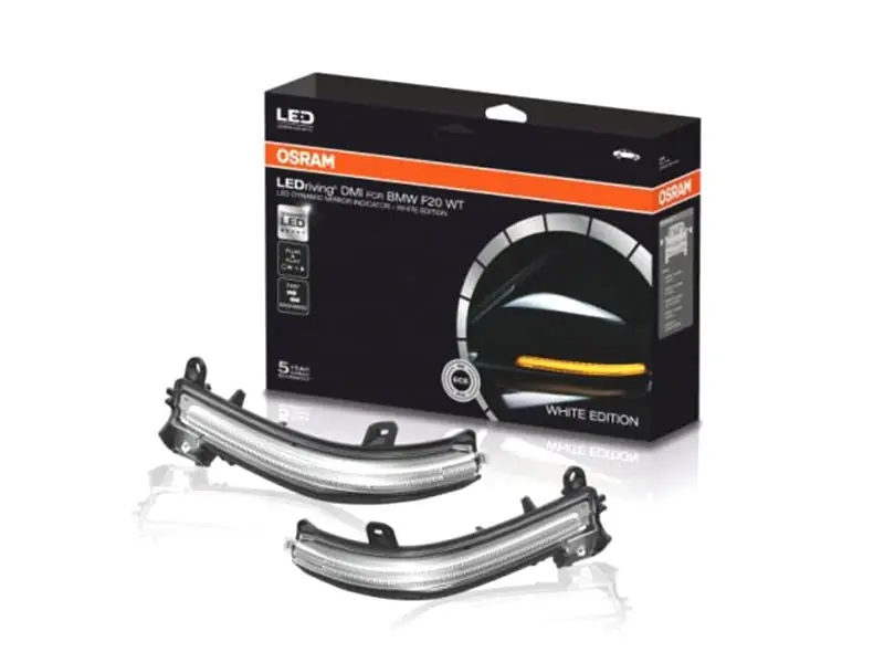 Bestseller Semnale de întoarcere dinamice LED cromate Osram, potrivite pentru oglinzile BMW Seria 1 F20, F21, Seria 2 F22, F23, Seria 3 F30, F31, GT F34, Seria 4 F32, F33, F36, X1 E84, i3