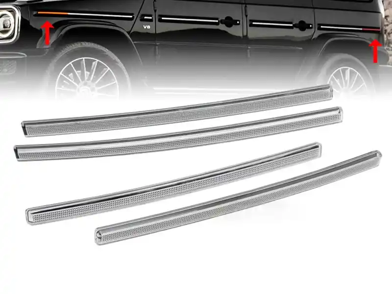 Reflectoare potrivite pentru trimurile laterale ale Mercedes G-Class W464 A Design după 2018, față și spate Preferatul clienților