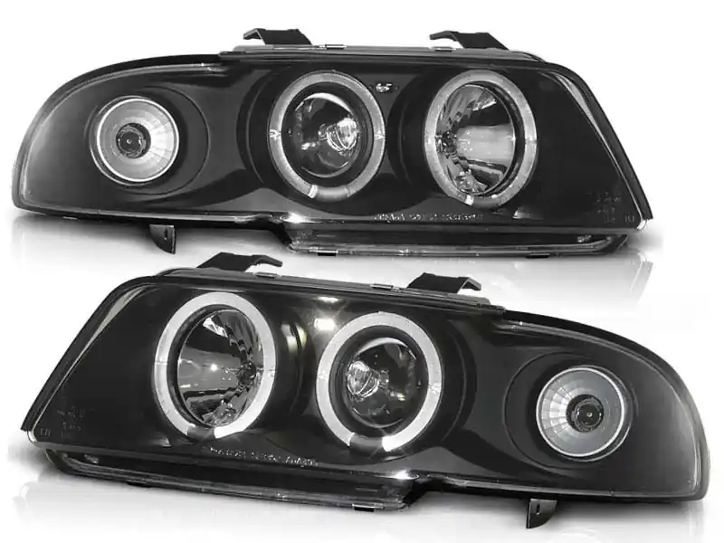 Set de faruri de tuning cu ochi de înger halogen potrivit pentru Audi A4 B5 11.1994-12.1998 sedan/combinate, stânga și dreapta Promoție
