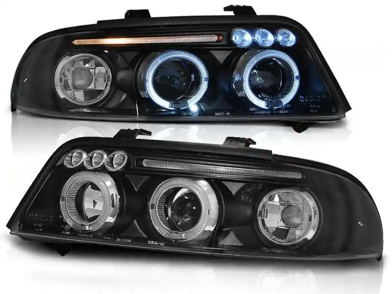 Ofertă specială Set de faruri de tuning cu ochi de înger halogen, potrivit pentru Audi A4 B5 01.1999-09.2000 sedan/combina, stânga și dreapta