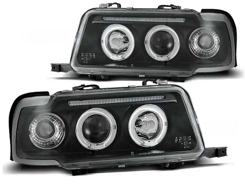 Reducere extra Set de faruri tuning cu ochi de înger halogen potrivit pentru Audi 80 B4 09.1991-04.1996, stânga și dreapta