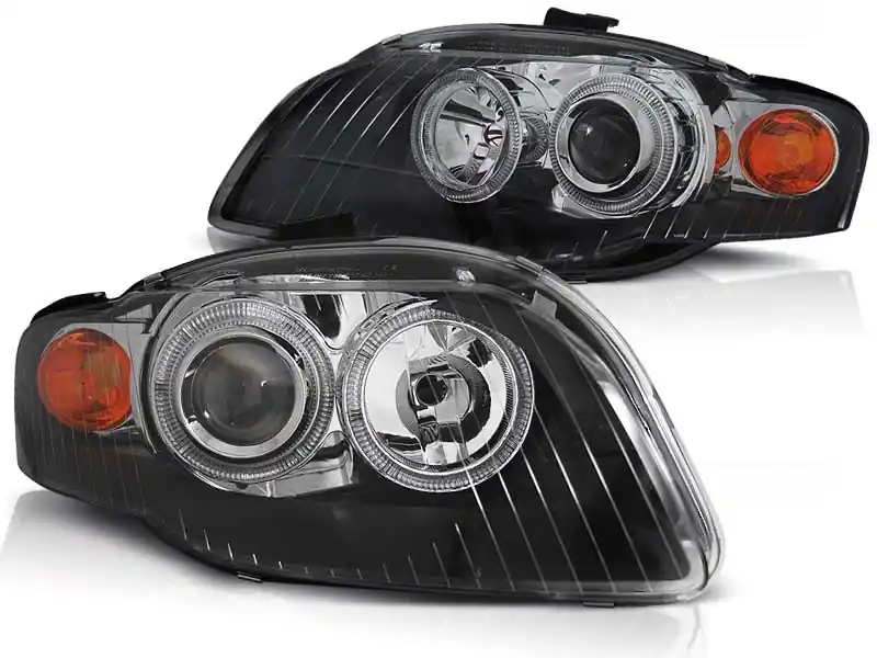 Ofertă limitată Set de faruri de tuning cu ochi de înger halogen potrivit pentru Audi A4 B7 11.2004-03.2008 sedan/combinație/cabriolet, stânga și dreapta