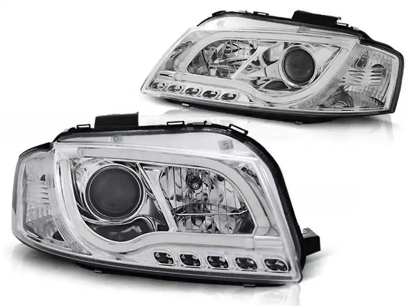 Set de faruri tuning cu lumini LED potrivit pentru Audi A3 8P 05.2003-03.2008 3D/5D, stânga și dreapta Livrare rapidă