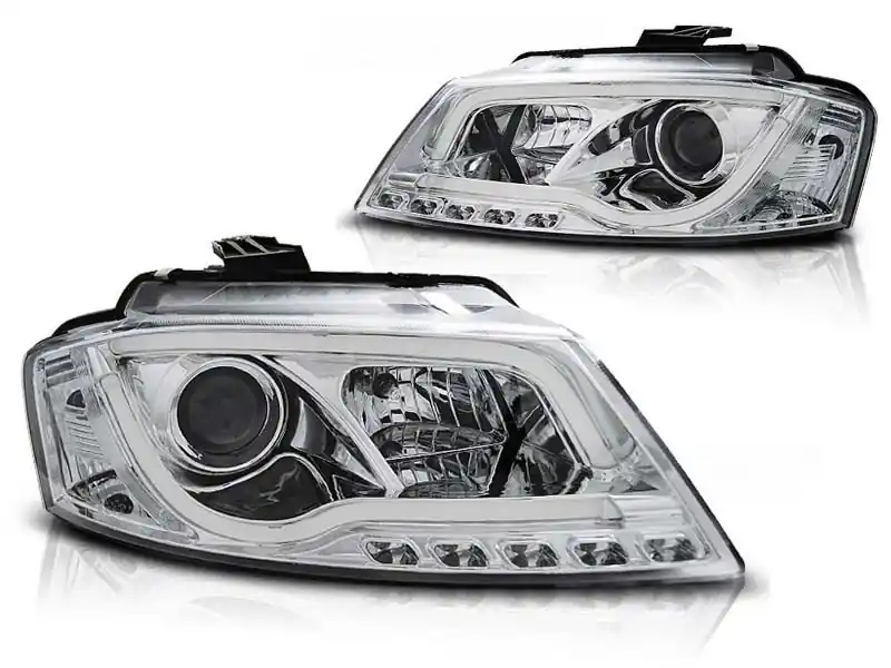 Set de faruri tuning cu lumini DRL reale, potrivit pentru Audi A3 8P 2008-2012 3D/5D, stânga și dreapta Ieftin