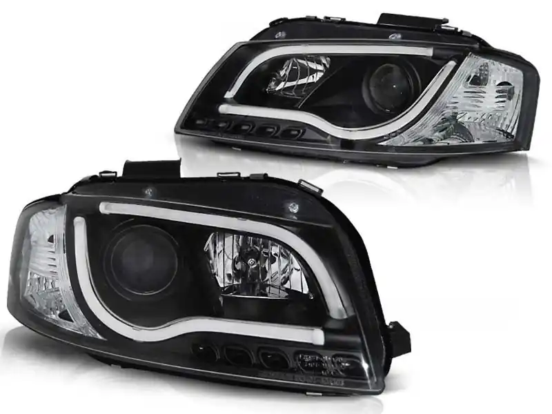 Set de faruri de tuning cu lumini DRL reale, potrivit pentru Audi A3 8P 05.2003-03.2008 3D/5D, stânga și dreapta Plată securizată