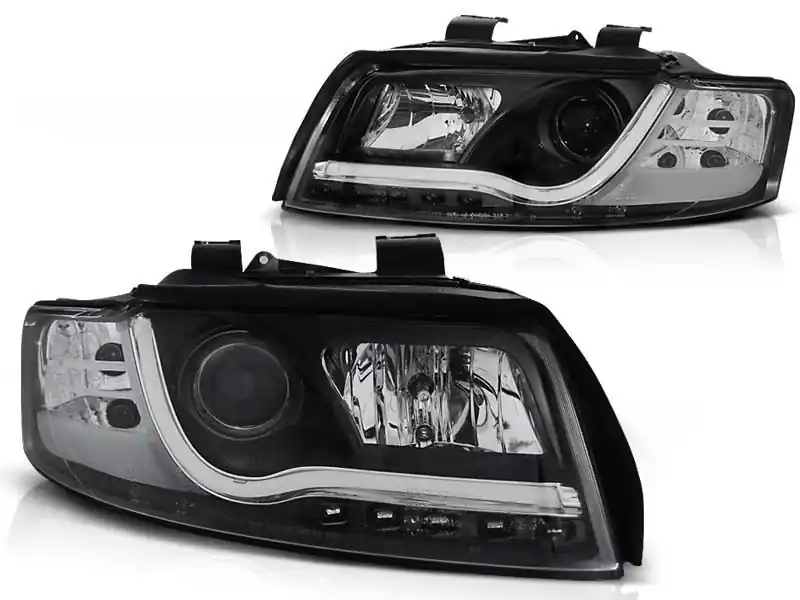 Ofertă de sezon Set de faruri de tuning cu lumini DRL reale, potrivit pentru Audi A4 B6 10.2000-10.2004 sedan/combinate, stânga și dreapta