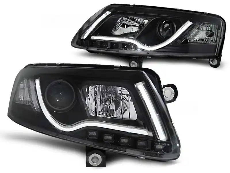 Set de faruri de tuning cu lumini DRL reale, potrivit pentru Audi A6 C6 04.2004-2008 sedan/combinate, stânga și dreapta Super ofertă