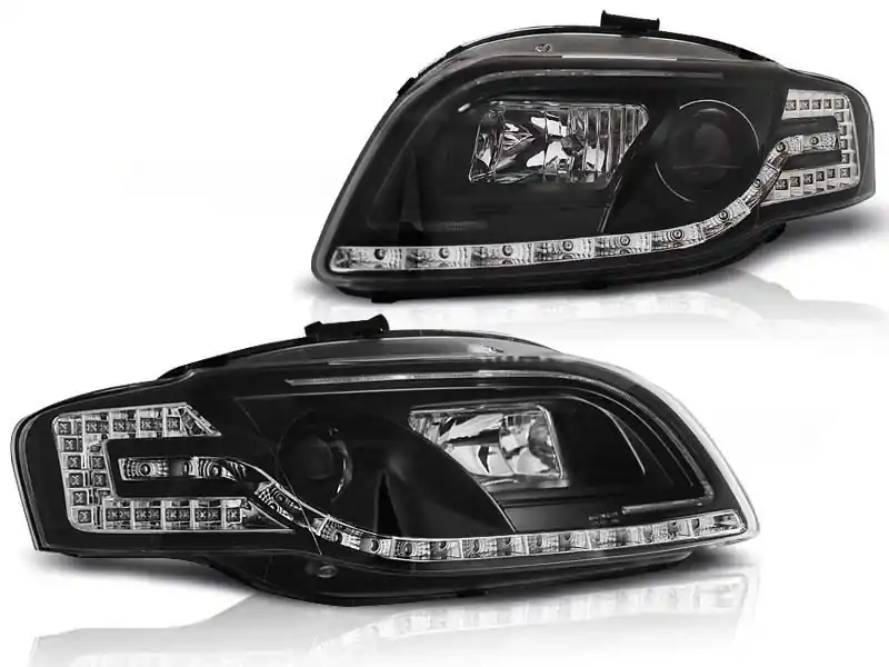 Chilipir Kit de faruri de tuning cu lumini LED potrivit pentru Audi A4 B7 11.2004-03.2008 sedan/combinație/cabriolet, stânga și dreapta