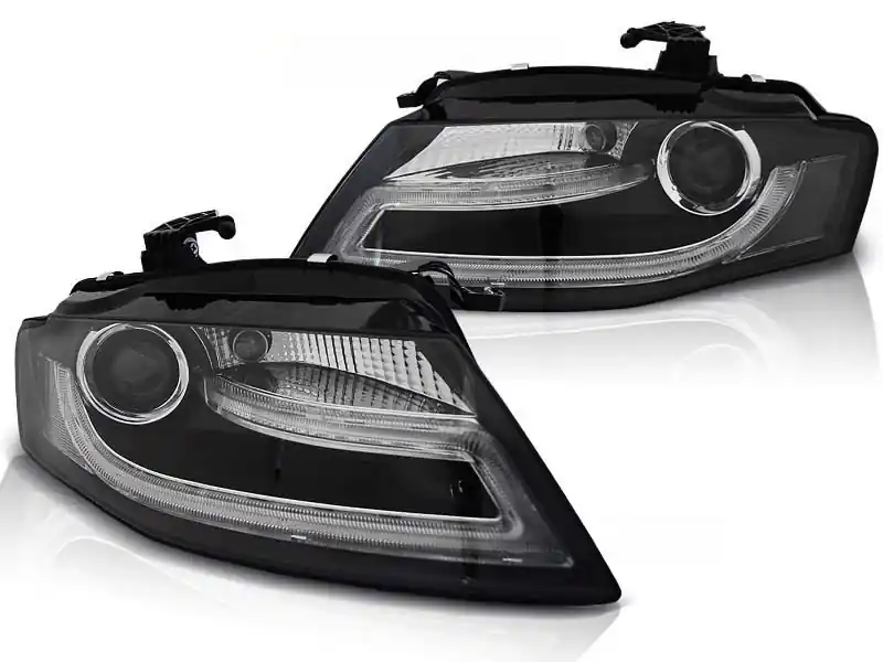 Set de faruri tuning cu lumini DRL reale, potrivit pentru Audi A4 B8 04.2008-2011 sedan/combinate, stânga și dreapta Premium