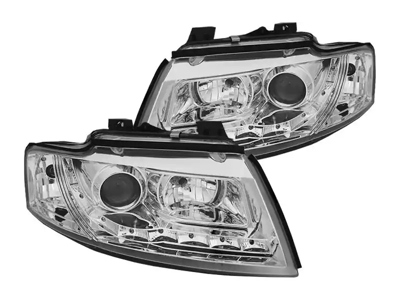 Livrare rapidă Set de faruri de tuning potrivit pentru Audi A4 B6 Cabriolet 2002-2006 cu bază cromată, stânga și dreapta