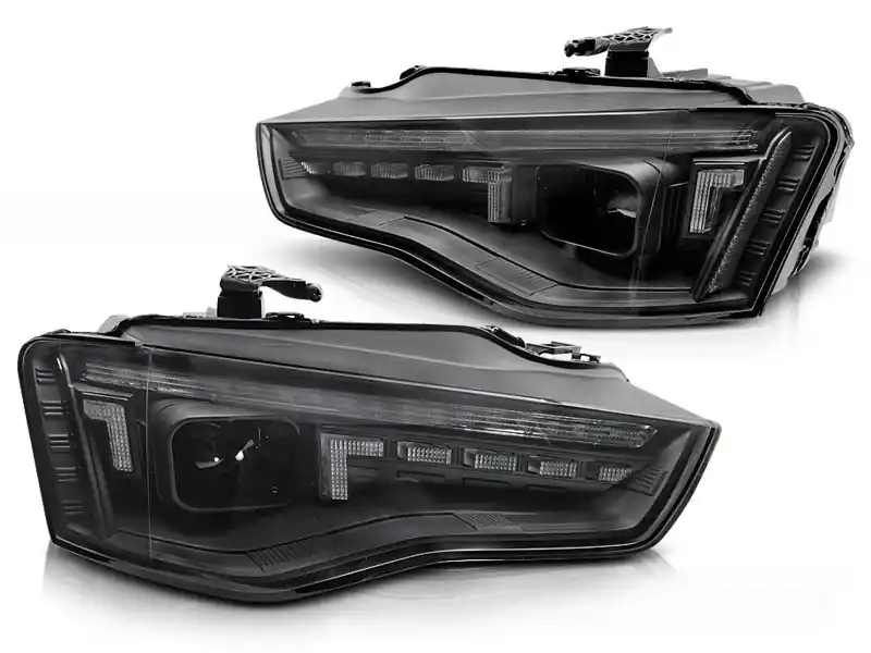 Set de faruri xenon potrivit pentru Audi A5 2011-2016 cu semnalizator dinamic, bază neagră, pentru modelul cu lumini DRL, fără AFS, stânga și dreapta Reducere extra