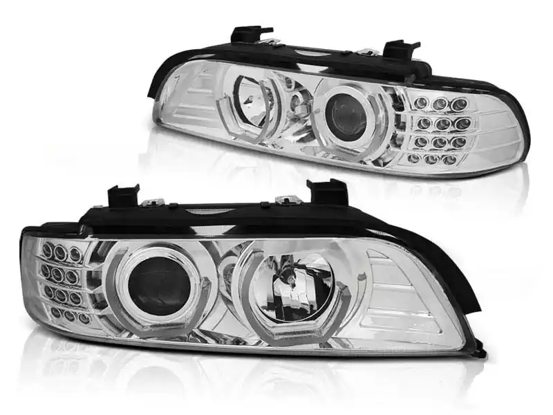 Set de faruri tuning cu ochi de înger LED 3D, potrivit pentru BMW E39 09.1995-05.2003 sedan/combinate, stânga și dreapta Reduceri