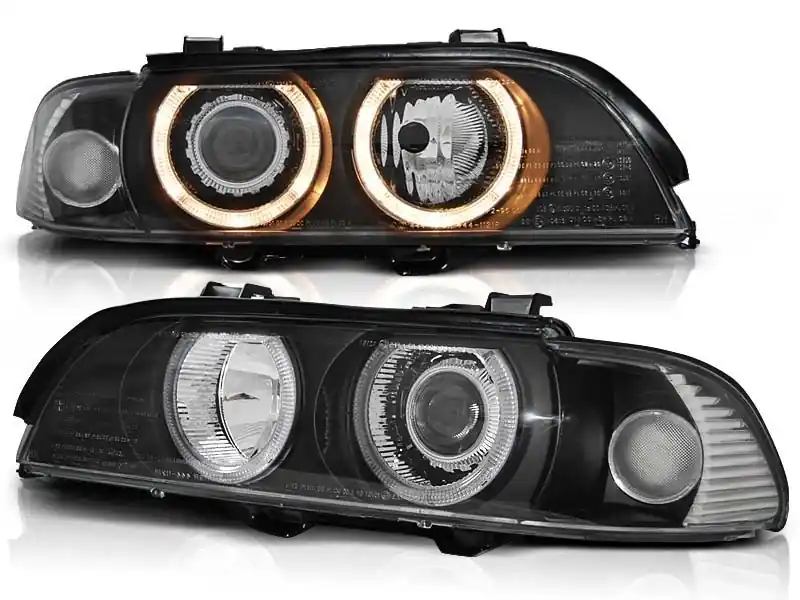 Cumpără online Kit de faruri tuning cu ochi de înger halogen potrivit pentru BMW E39 09.1995-05.2003 sedan/combinate, stânga și dreapta