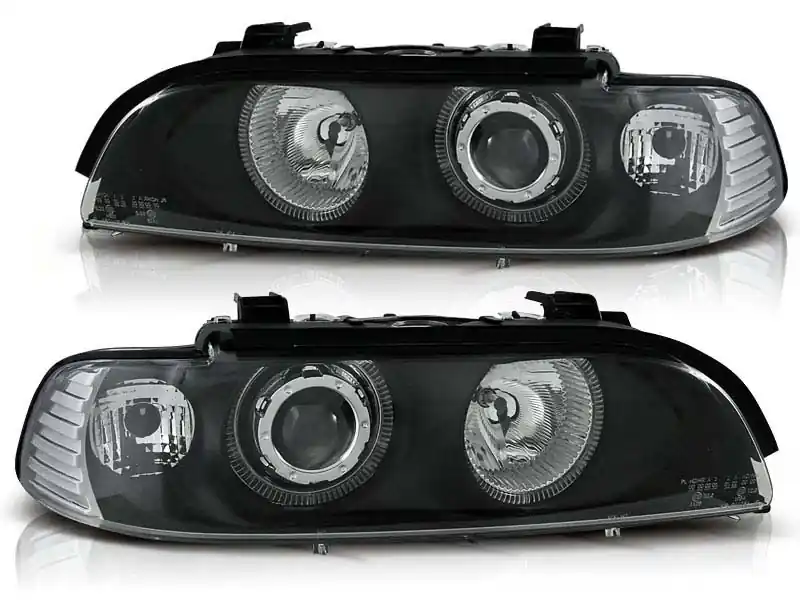 Preț redus Kit de faruri tuning cu ochi de înger halogen potrivit pentru BMW E39 09.1995-05.2003 sedan/combinate, stânga și dreapta