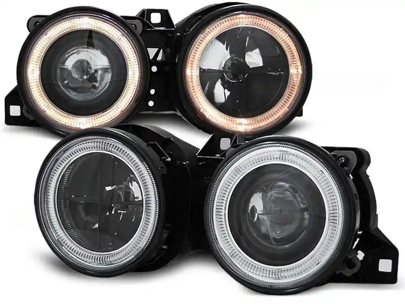 Reduceri Set de faruri de tuning cu ochi de înger halogen potrivit pentru BMW 3 E30 11.1982-06.1994 sedan/coupe/cabriolet/estate, stânga și dreapta