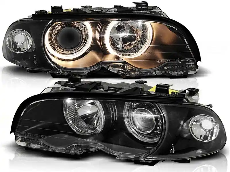 Preferatul clienților Kit de faruri tuning cu ochi de înger halogen potrivit pentru BMW 3 E46 04.1999-03.2001 coupe/cabriolet, stânga și dreapta
