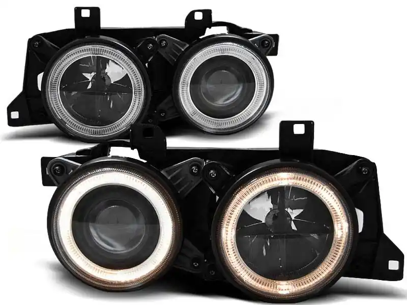 Set de faruri de tuning cu ochi de înger halogen potrivit pentru BMW 5 E34 1987-1995 sedan/combinate, BMW 7 E32 1986-1994, stânga și dreapta Cel mai vândut