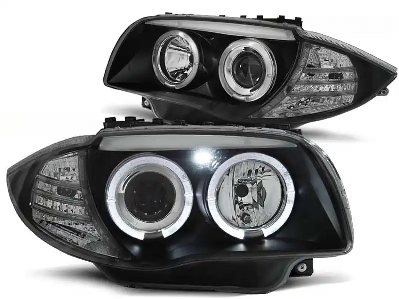 Mai ieftin Set de faruri de tuning cu ochi de înger halogen potrivit pentru BMW 1 E81 2004-2011 / E82 2007-2011 / E87 2004-2011 / E88 2007-2013, stânga și dreapta