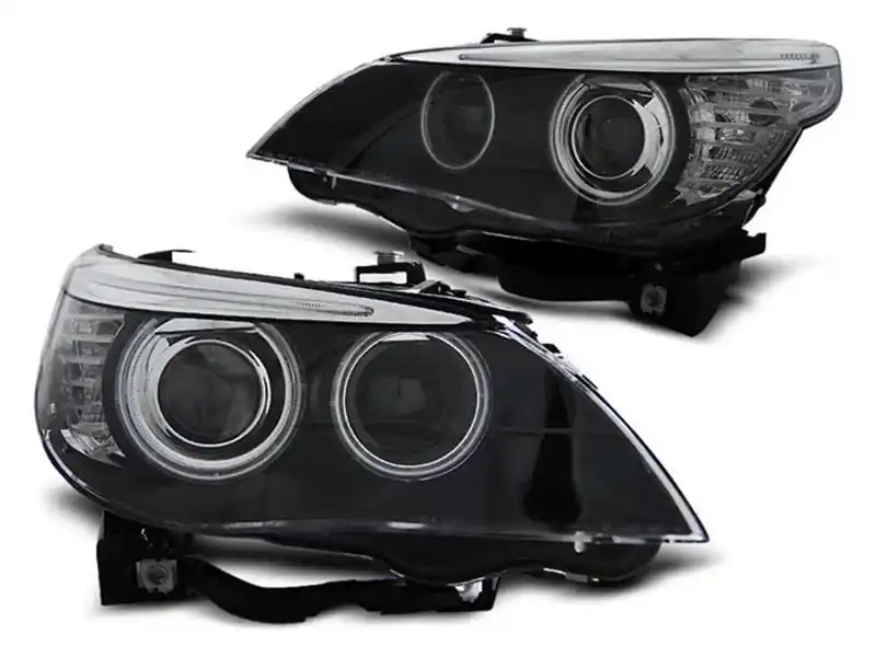 Faruri xenon de tuning potrivite pentru BMW Seria 5 E60/E61 2005-2007 cu bază neagră Reducere de preț