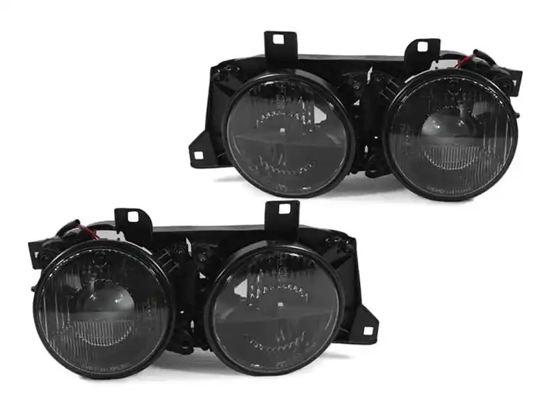 Set de faruri de tuning potrivit pentru BMW Seria 5 E34 1987-1995, Seria 7 E32 1986-1994 cu bază neagră, stânga și dreapta Super ofertă