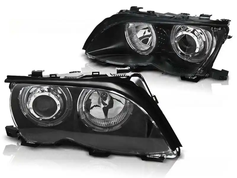Preferatul clienților Set de faruri tuning cu ochi de înger LED, potrivit pentru BMW 3 E46 09.2001-03.2005 sedan/combinate, stânga și dreapta