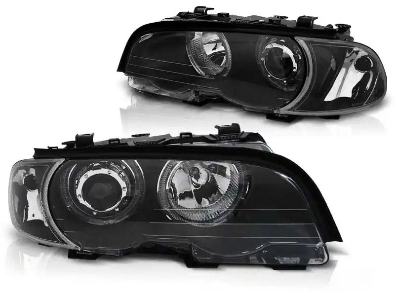 Nu rata Set de faruri tuning cu ochi de înger LED, potrivit pentru BMW 3 E46 04.1999-03.2003 coupe/cabriolet, stânga și dreapta