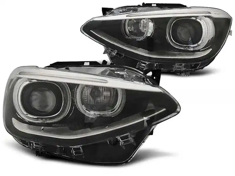 Set de faruri tuning cu ochi de înger și lumini DRL potrivit pentru BMW 1 F20/F21 2011-2015, stânga și dreapta Ultima șansă