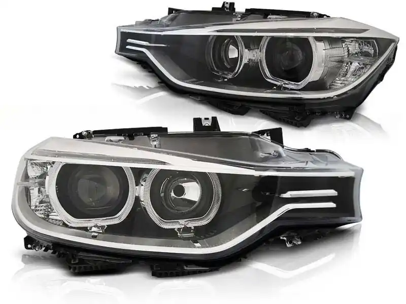 Set de faruri de tuning potrivit pentru BMW Seria 3 F30, F31 10.2011-05.2015 cu bază neagră, stânga și dreapta Reduceri