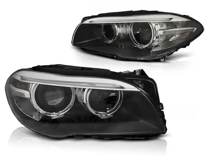 Mai ieftin Set de faruri de tuning cu ochi de înger și lumini DRL potrivit pentru BMW 5 F10/F11 2010-07.2013, stânga și dreapta