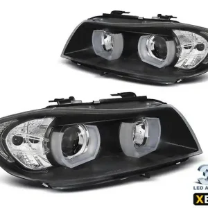 Calitate înaltă Set de faruri xenon potrivit pentru BMW Seria 3 E90, E91 2005-2008 cu bază neagră, stânga și dreapta