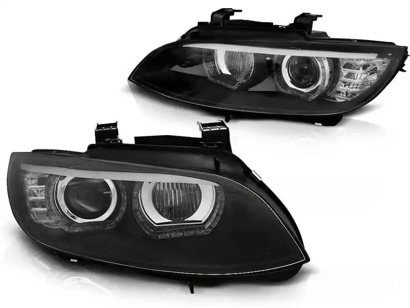 Livrare gratuită Faruri xenon de tuning potrivite pentru BMW Seria 3 E92/E93 2006-2010 AFS cu bază neagră