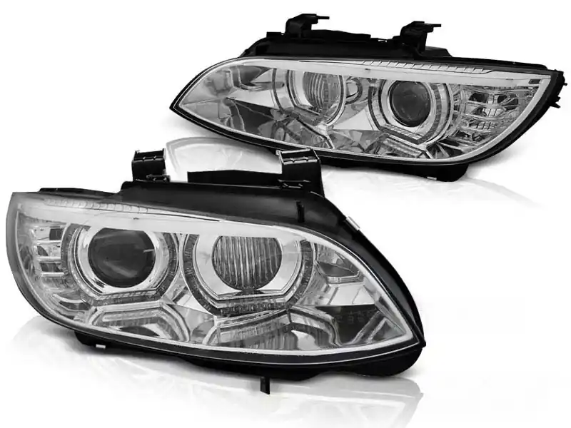 Disponibil imediat Faruri xenon de tuning potrivite pentru BMW Seria 3 E92/E93 2006-2010 cu bază cromată