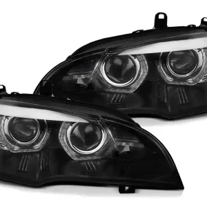 Calitate înaltă Kit de faruri xenon de tuning potrivit pentru BMW X5 E70 2007-2010 cu bază neagră, stânga și dreapta