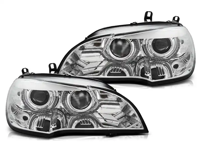 Kit de faruri xenon de tuning potrivit pentru BMW X5 E70 2007-2010 AFS cu bază cromată, stânga și dreapta Cumpără online