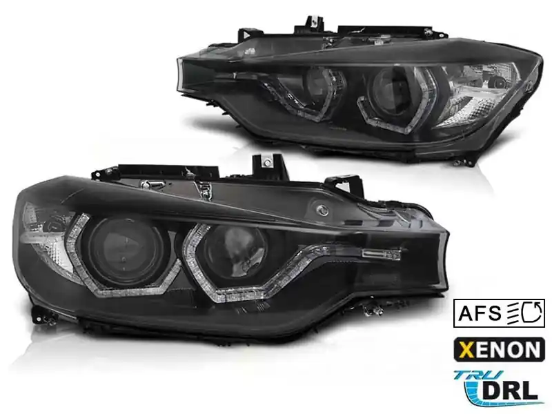 Ofertă specială Kit de faruri xenon de tuning potrivit pentru BMW Seria 3 F30, F31 2011-2015 cu bază neagră, stânga și dreapta pentru modele cu funcția AFS
