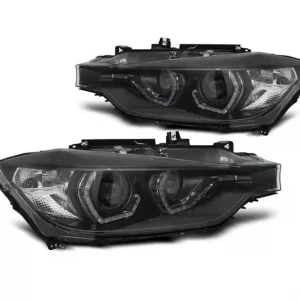 Vezi acum Kit de faruri DRL de tuning potrivit pentru BMW Seria 3 F30 sedan, F31 touring 2015-2018 cu bază neagră, stânga și dreapta