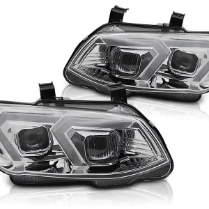 Ultima șansă Set de faruri xenon potrivit pentru BMW Seria 3 E92 coupe, E93 cabrio 2010-2013 cu bază cromată, pentru modelul cu lumini DRL din fabrică, fără AFS, stânga și dreapta