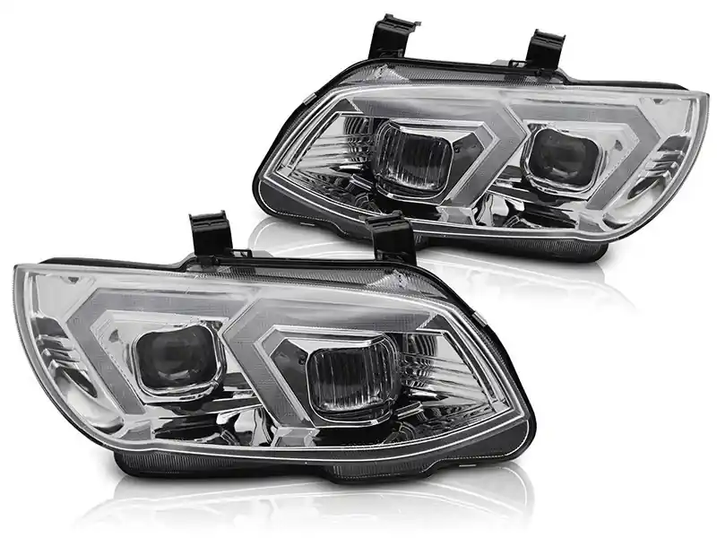 Ultima șansă Set de faruri xenon potrivit pentru BMW Seria 3 E92 coupe, E93 cabrio 2010-2013 cu bază cromată, pentru modelul cu lumini DRL din fabrică, fără AFS, stânga și dreapta
