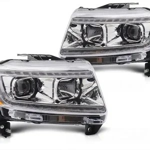 Ultima șansă Set de faruri tuning cu lumini LED potrivit pentru Jeep Grand Cherokee 2011-2013, stânga și dreapta