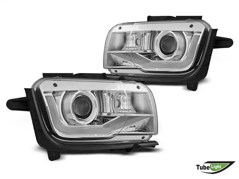 Ofertă Set de faruri de tuning potrivit pentru Chevrolet Camaro 2009-2013 cu bază neagră, stânga și dreapta