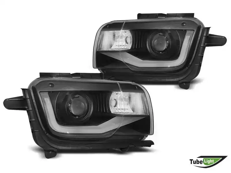 Set de faruri de tuning potrivit pentru Chevrolet Camaro 2009-2013 cu bază neagră, stânga și dreapta Preț redus