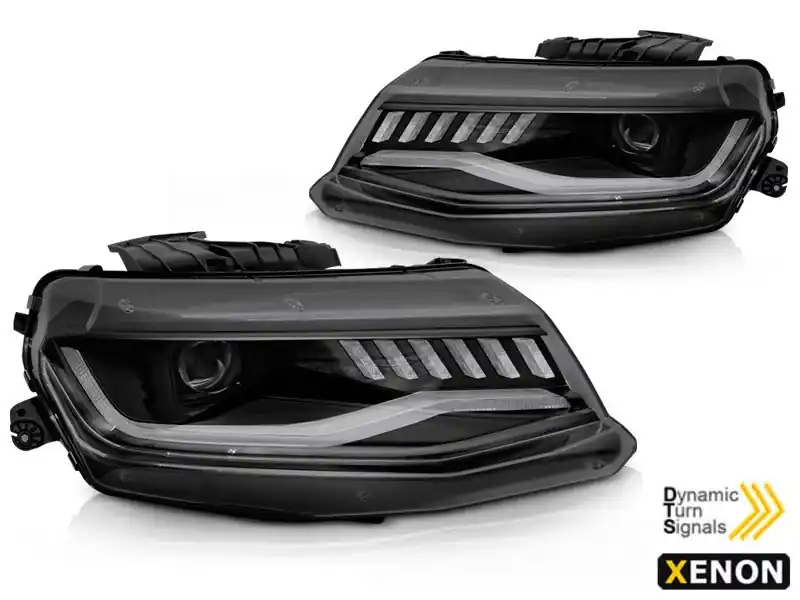 Preț redus Kit de faruri xenon de tuning potrivit pentru Chevrolet Camaro 2016-2018 cu bază neagră, stânga și dreapta
