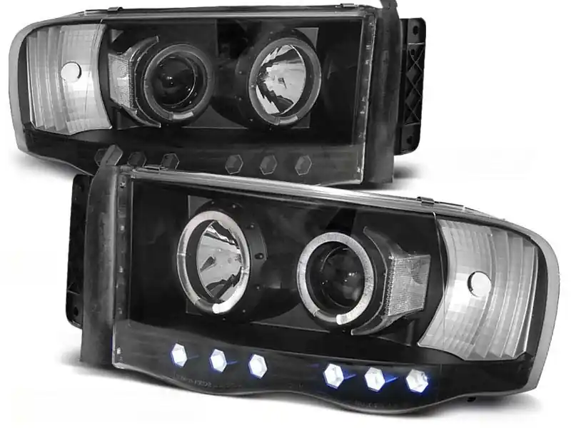 Set de faruri tuning cu ochi de înger halogen, potrivit pentru Dodge RAM 2002-2006, stânga și dreapta Transport gratuit