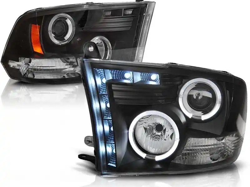 Kit de faruri tuning cu ochi de înger halogen și bandă LED potrivit pentru Dodge RAM 2009-2011, stânga și dreapta Super ofertă
