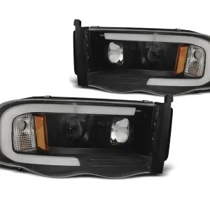 Transport gratuit FARURI TUNING POTRIVITE PENTRU DODGE RAM 02-06 TUBE LIGHT CU NEGRU