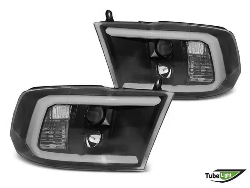 Discount Set de faruri de tuning potrivit pentru Dodge Ram 2009-2018 cu bază neagră, stânga și dreapta