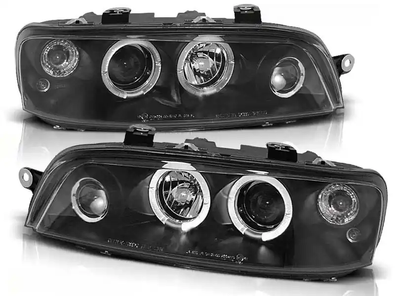 Set de faruri de tuning cu ochi de înger halogen potrivit pentru Fiat PUNTO 2 10.1999-06.2003, stânga și dreapta Promoție