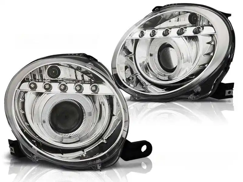 Reduceri Set de faruri tuning cu lumini LED potrivit pentru Fiat 500 după 2007, stânga și dreapta