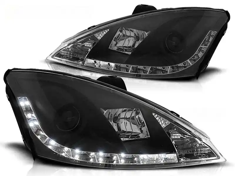 Preț mic Set de faruri de tuning cu lumini LED potrivite pentru Ford FOCUS MK1 11.2001-10.2004, stânga și dreapta