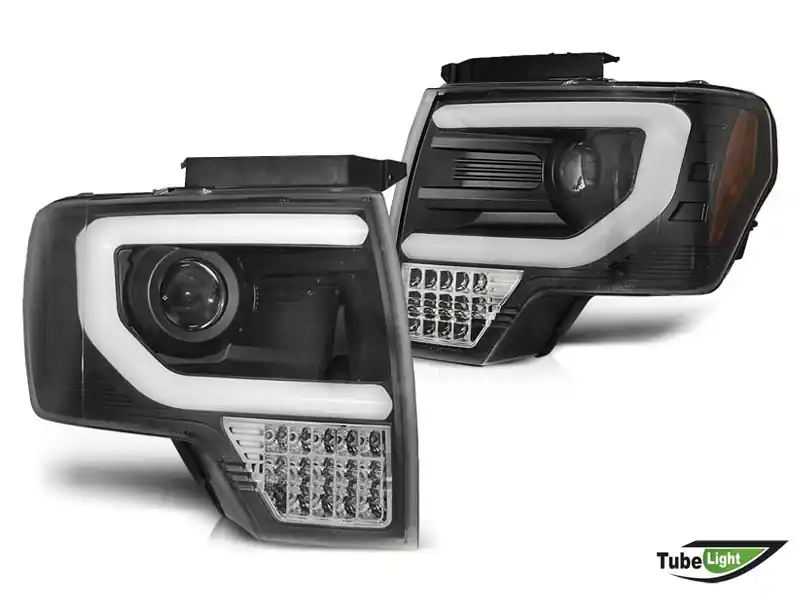 Set de faruri tuning potrivit pentru Ford F150 2008-2014 cu bază neagră, stânga și dreapta Mai ieftin